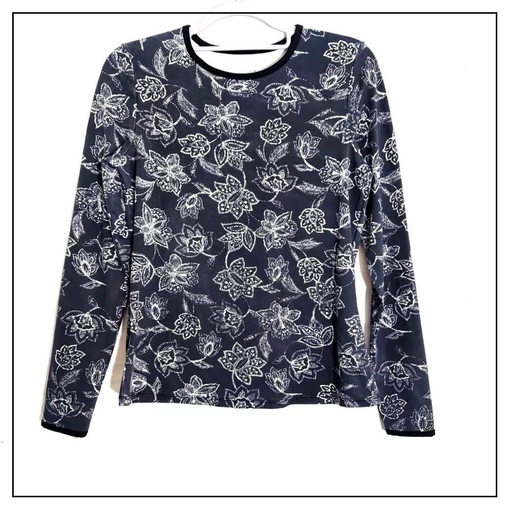 Hang Ten Swim Rashguard XS‎ Shirt UVA UVB Protection Long Sleeve Floral Beach